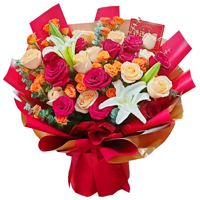 咸宁19朵玫瑰百合，爱情永不凋零