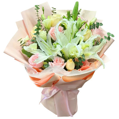 咸宁10朵玫瑰百合混搭，爱是难忘时刻
